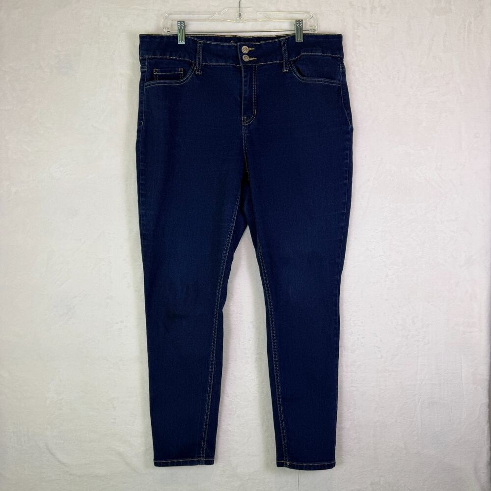 Copper Key Curvy Ankle Skinny Jeans Womens 16W Dark Wash Stretch Denim
